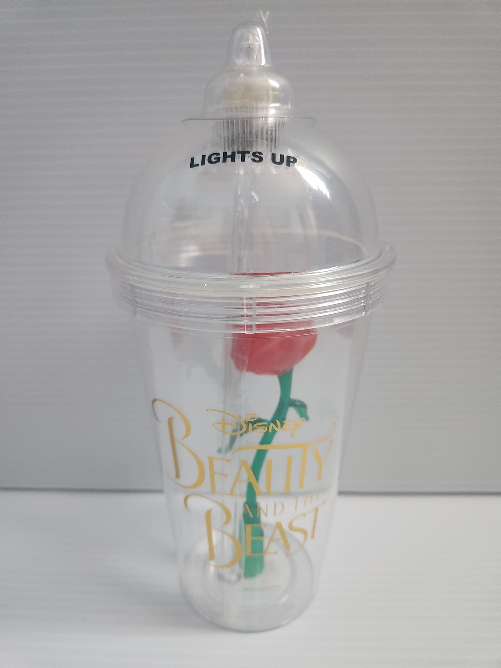 Disney Beauty and the Beast Light-Up Rose Tumbler - Red/Green/Gold